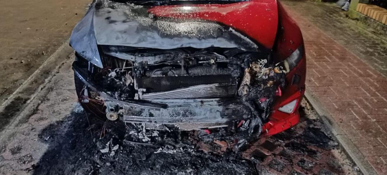 Pożar samochodu w Białogardzie