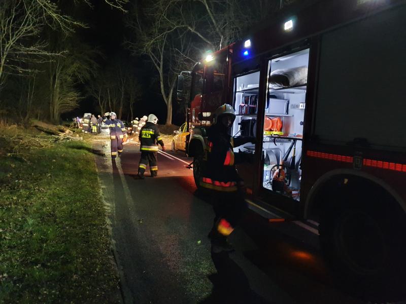 Orkan Sabina w powiecie białogardzkim - strażacy mają pełne ręce roboty! 