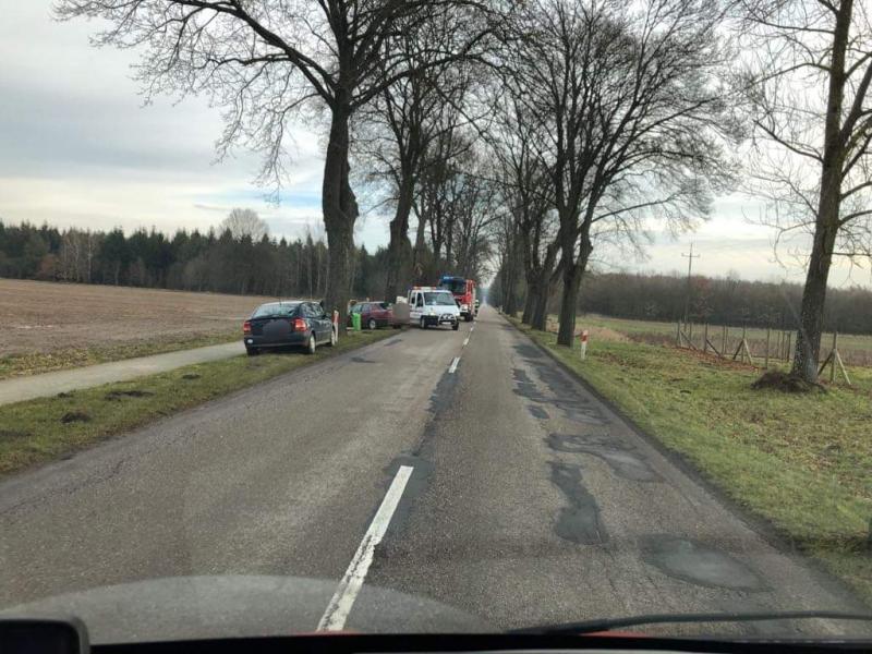 Wypadek drogowy w Tychowie 