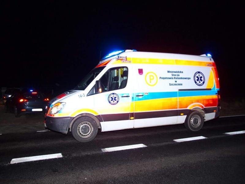 Kolizja pod Białogardem - zderzyły się dwa auta. 