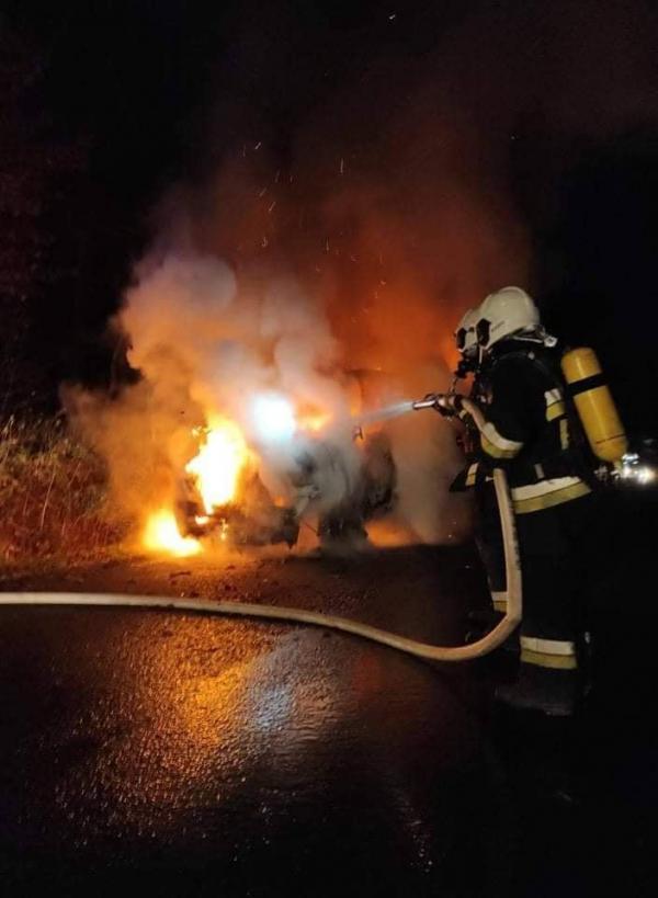 Pożar Auta pod Tychowem