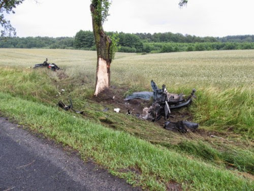 Wypadek koło Karlinka 