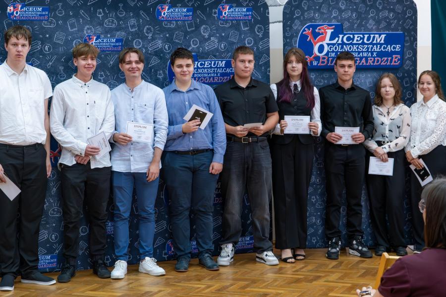 Uroczyste wręczenie nagród dla najlepszych uczniów LO im. Bogusława X w Białogardzie