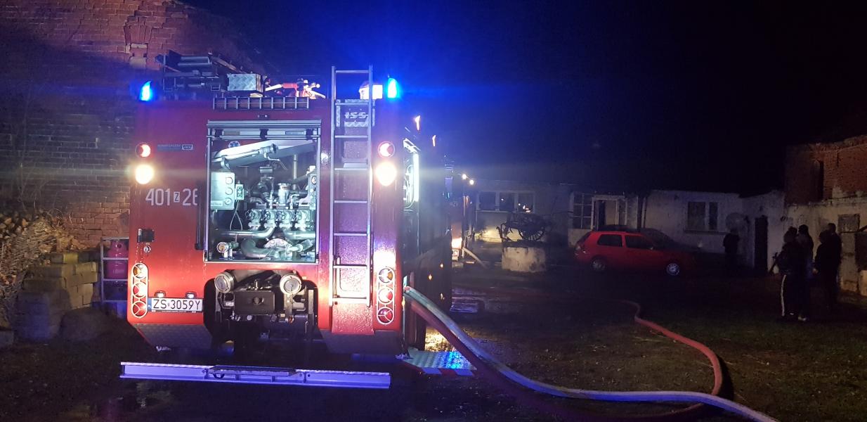 Pożar domu jednorodzinnego w Klępinie Białogardzkim. 