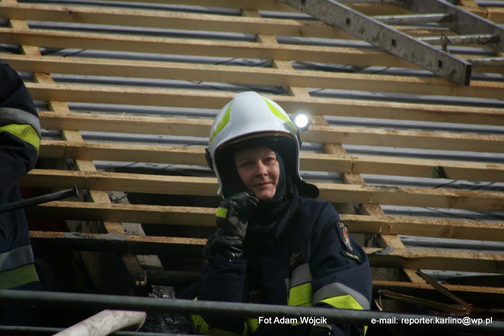 Pożar poddasza w Białogardzie 