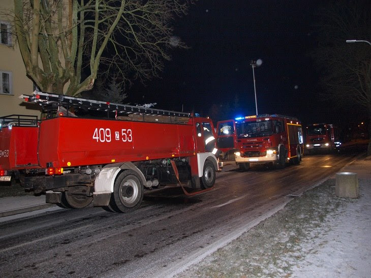 Pożar w Białogardzie przy ul. Zwycięstwa.
