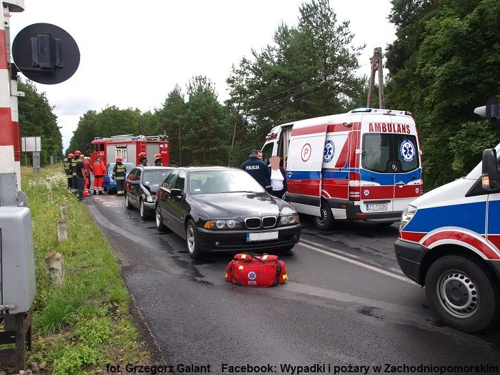Wypadek na przejeżdzie kolejowym w Moczyłkach