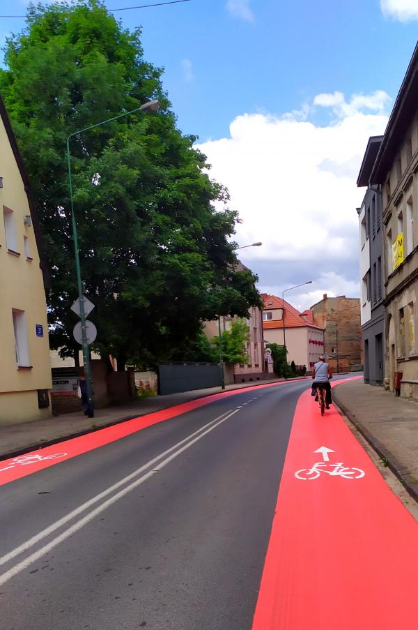 Pasy ruchów dla rowerów w Białogardzie