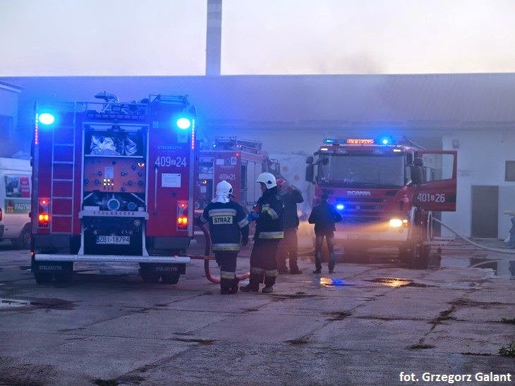 Pożar hali magazynowej w Białogardzie