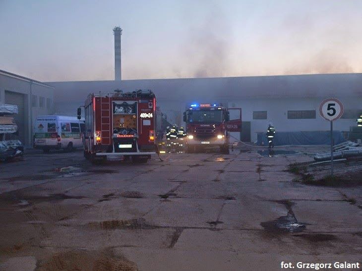 Pożar hali magazynowej w Białogardzie