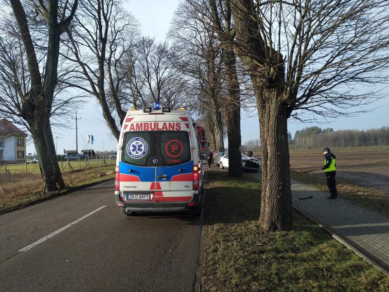 Wypadek drogowy w Tychowie 