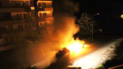 Pożar samochodu w Białogardzie 