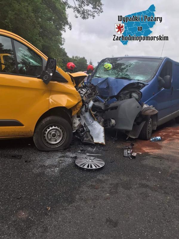 Zablokowana droga Sławoborze - Białogard z powodu Wypadku