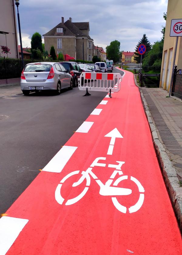 Pasy ruchów dla rowerów w Białogardzie