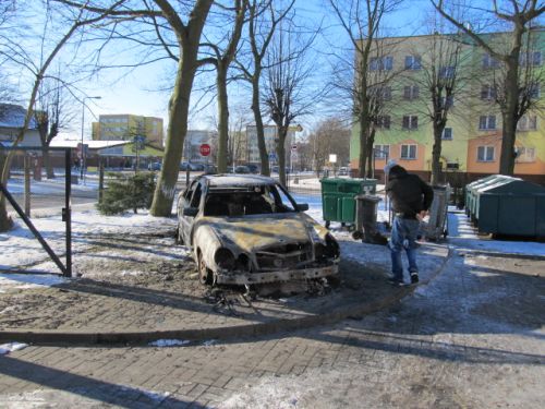 Pożar samochodu w Białogardzie 