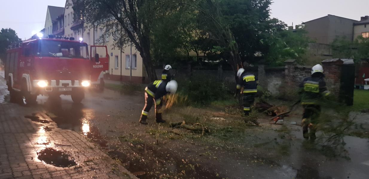 Dziesiątki powalonych drzew i zalane ulice! Strażacy walczą ze skutkami nawałnicy.