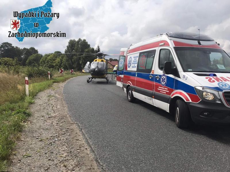 Zablokowana droga Sławoborze - Białogard z powodu Wypadku