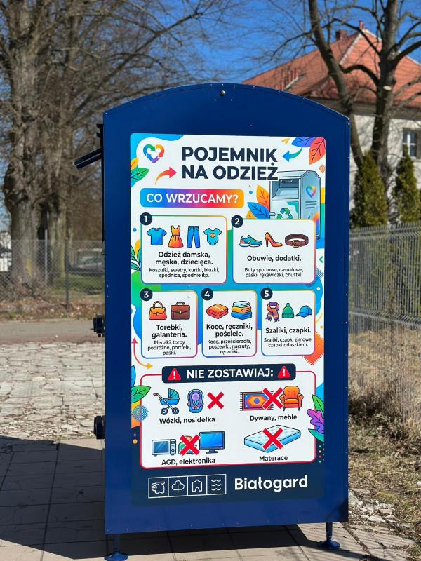 Nowe pojemniki na odzież w Białogardzie – łatwiejszy sposób na recykling tekstyliów