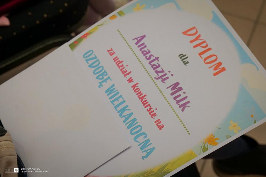 Uroczyste rozdanie nagród w konkursie na Ozdobę Wielkanocną.