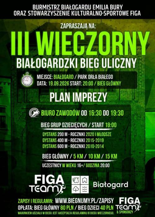 III Wieczorny Białogardzki Bieg Uliczny już 19 września 