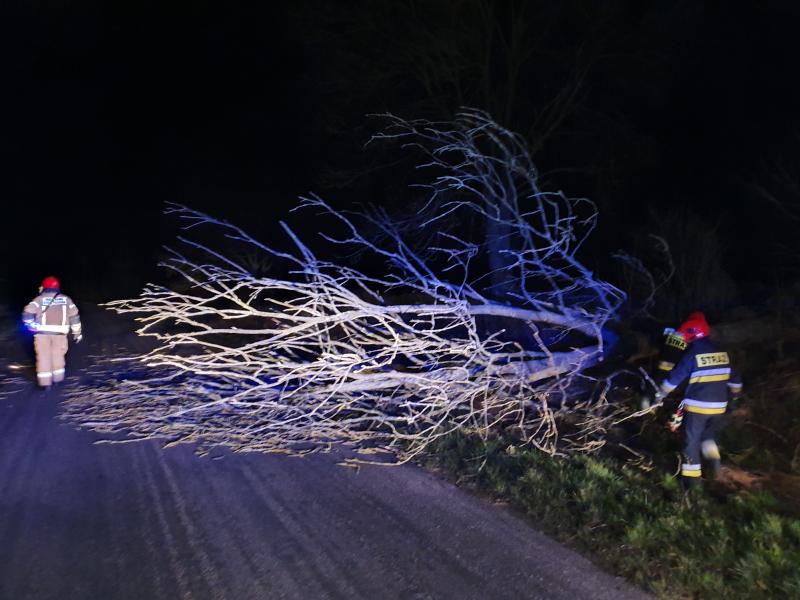 Orkan Sabina w powiecie białogardzkim - strażacy mają pełne ręce roboty! 