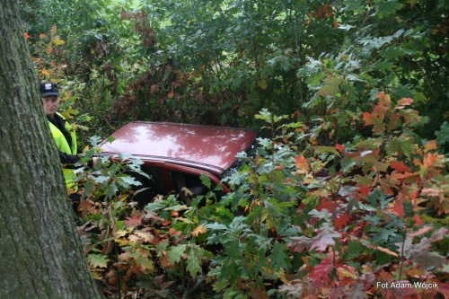Pijany kierowca wylądował w rowie.