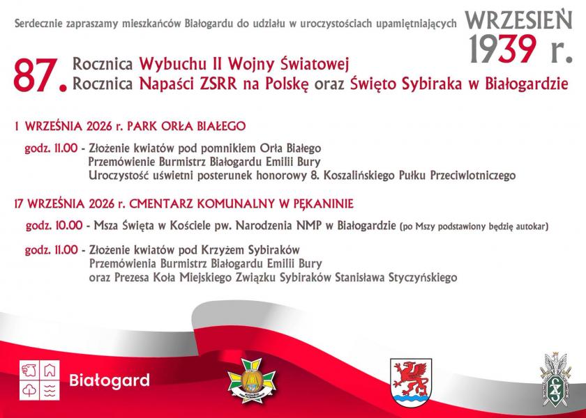 87. rocznica wybuchu II wojny światowej i napaści ZSRR na Polskę
