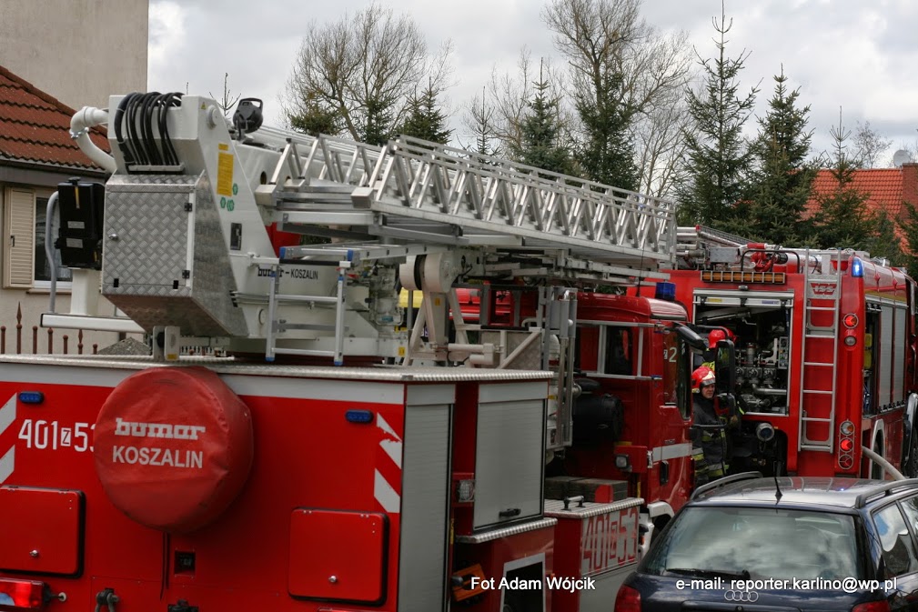 Pożar poddasza w Białogardzie 