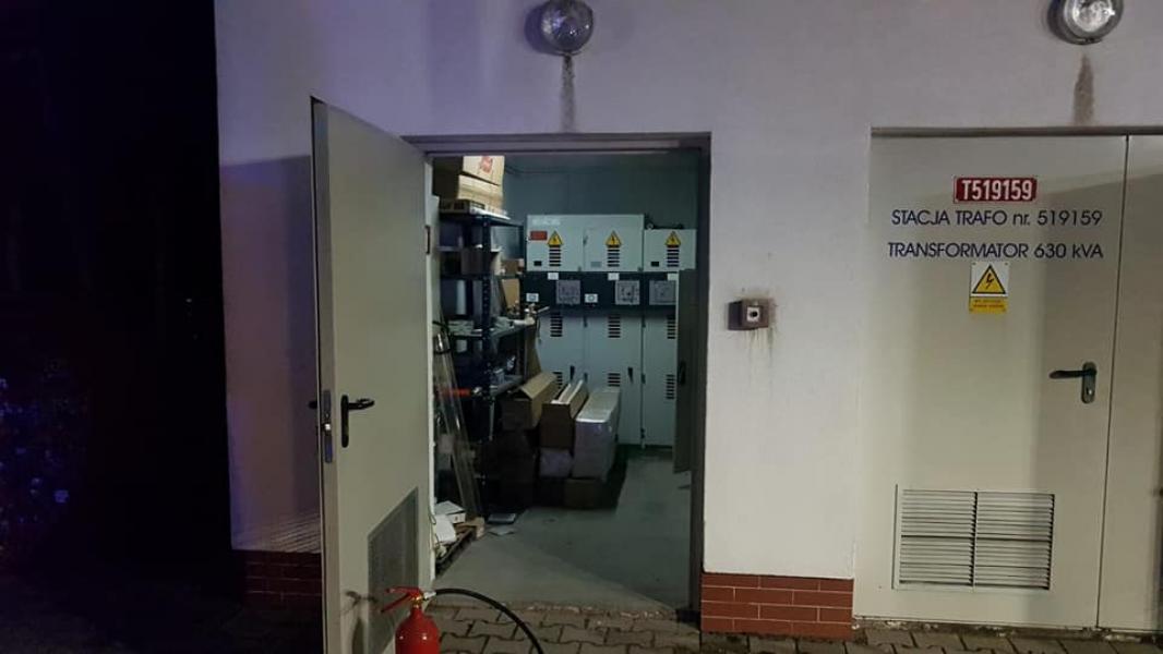 Pożar transformatora na terenie plantacji borówki w miejscowości Żelimucha