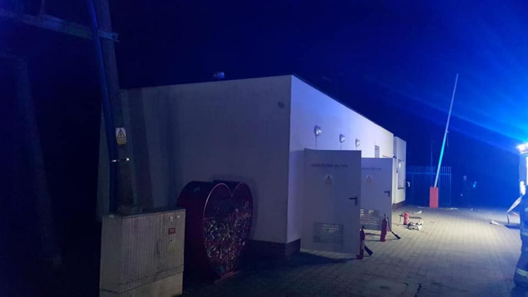Pożar transformatora na terenie plantacji borówki w miejscowości Żelimucha