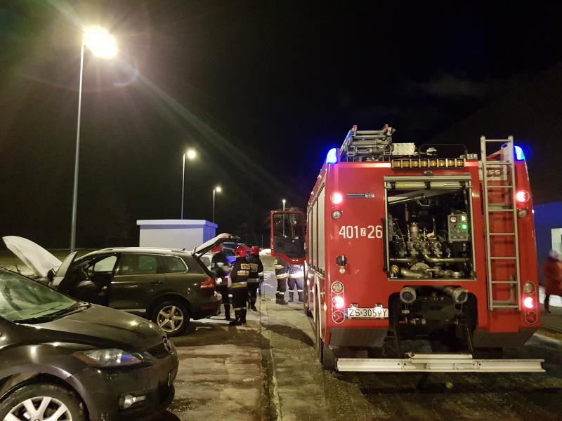 Pożar auta w Białogardzie 