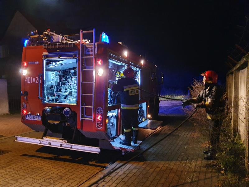 Pożar w kotłowni przydomowego warsztatu w Białogardzie. 