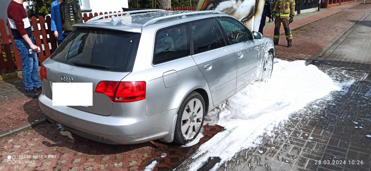 Pożar samochodu w Białogardzie