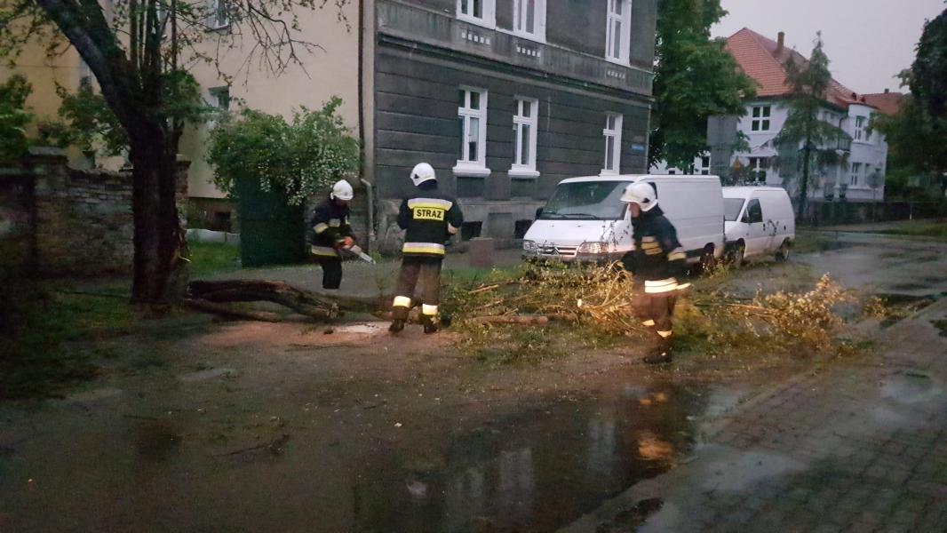 Dziesiątki powalonych drzew i zalane ulice! Strażacy walczą ze skutkami nawałnicy.