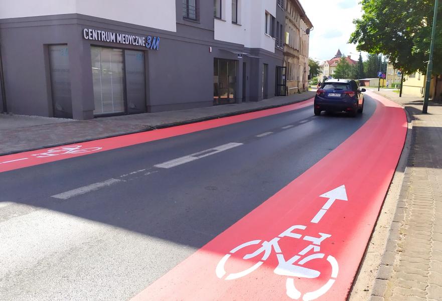 Pasy ruchów dla rowerów w Białogardzie