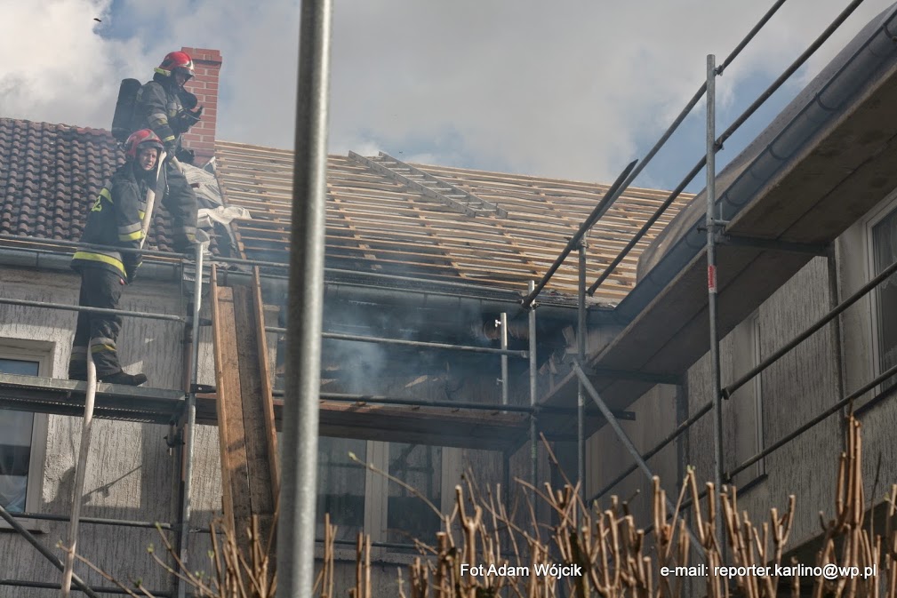 Pożar poddasza w Białogardzie 