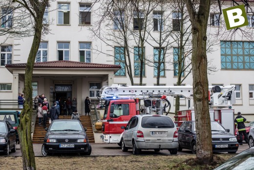 Ewakuacja w budynku szpitala Rehabilitacyjnego w Białogardzie - ZDJĘCIA