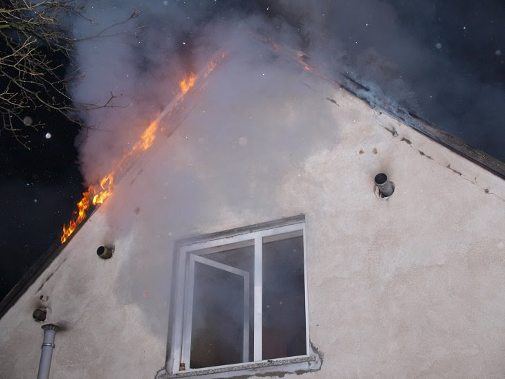 Pożar w Białogardzie przy ul. Zwycięstwa.