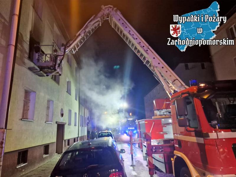 Pożar w Białogardzie na ul. Pomorskiej