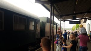 Przejazd pociągu PIRAT przez Białogard – Międzynarodowy Dzień Dziecka.
