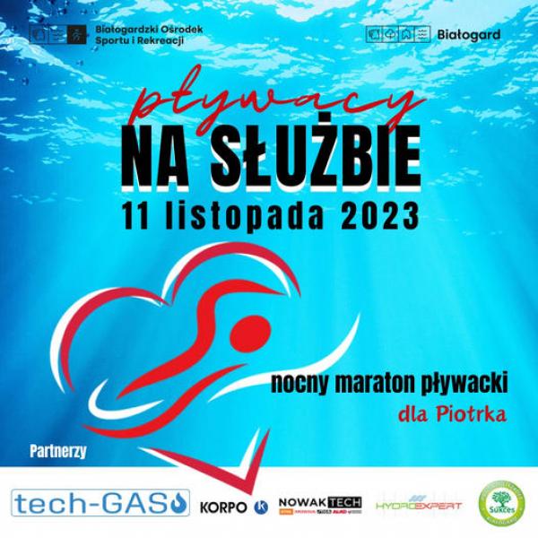 Nocny maraton pływacki dla Piotra.