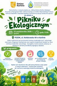 Piknik Ekologiczny w Karlinie. Warsztaty, ekotorby i konkursy 23 października